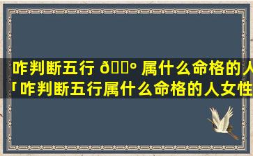 咋判断五行 🐺 属什么命格的人「咋判断五行属什么命格的人女性」